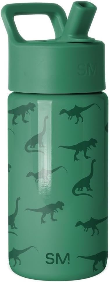 Simple Modern Kids Water Bottle & Toddler Cup | 14oz | Dinosaur | Insulated Stainless Steel Toddler Water Bottle, Kids Tumbler with Straw | Spill Proof for School, Girls, Boys | Dino World