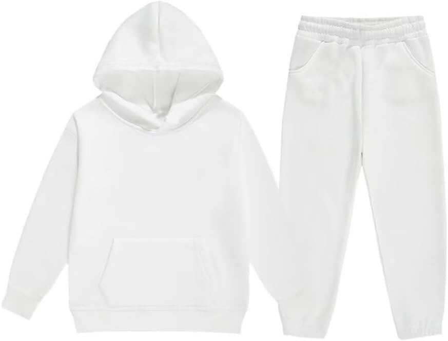 jeecoin Girls Boys Tracksuit Athletic Sweatsuits Pullover Hoodie 2 Pieces Kids Sweatshirt and Jogger Sweatpants Outfits Set