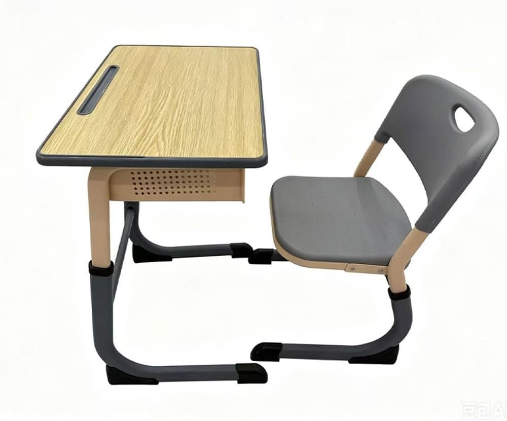 Kids Desk and Chair Set – Height Adjustable Children Study Table for Home School – Ergonomic Student Writing Desk with Storage – Perfect Homework Station for Ages 3-12