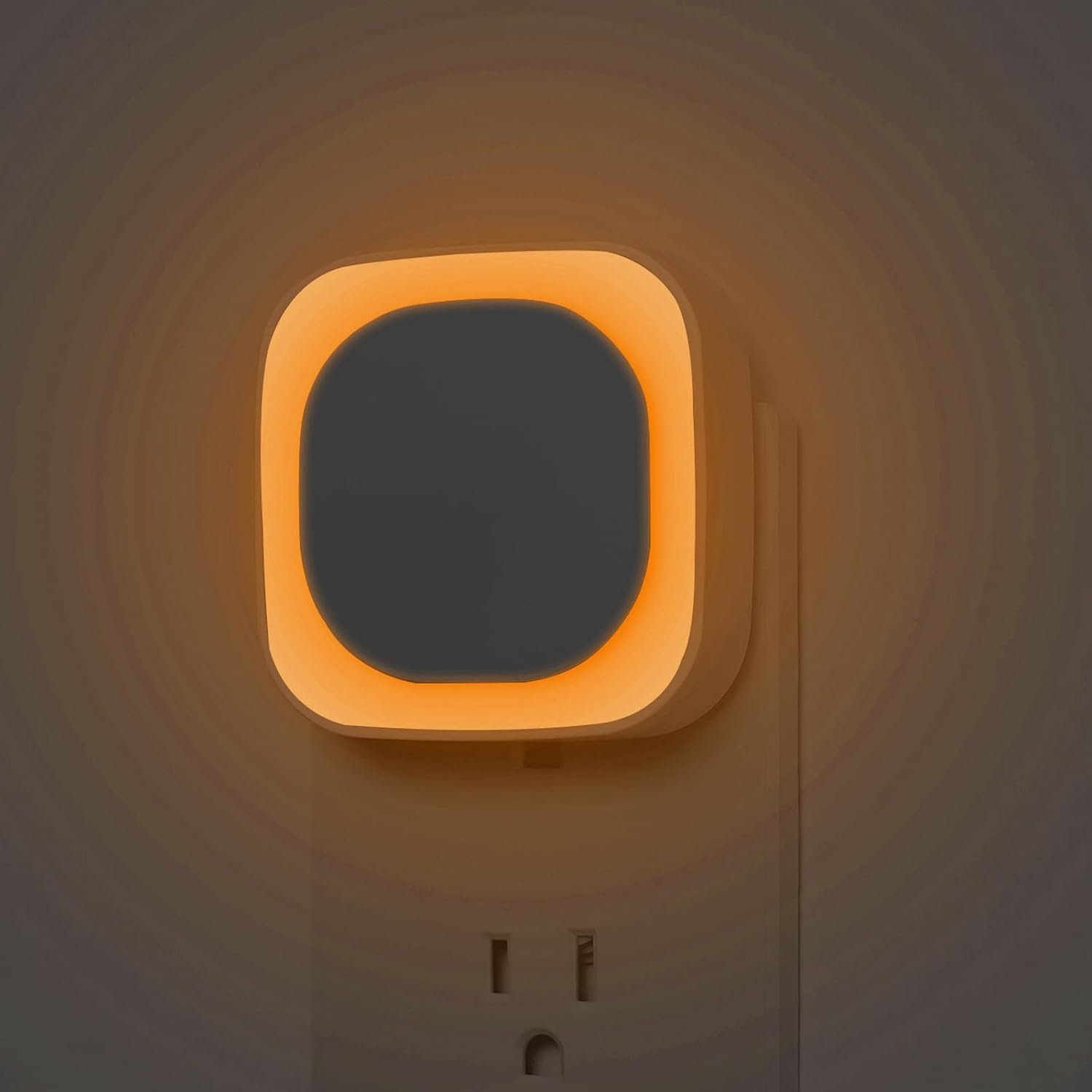YUNLEX 2 Pack Amber Night Light Plug into Wall, Eye-Care Glow for Kids | Dusk to Dawn Sensor, Dimmable Reflected Dim Light, Plug-in LED Nightlight for Toddler, Bathroom, Bedroom, Sleep, Baby Nursery