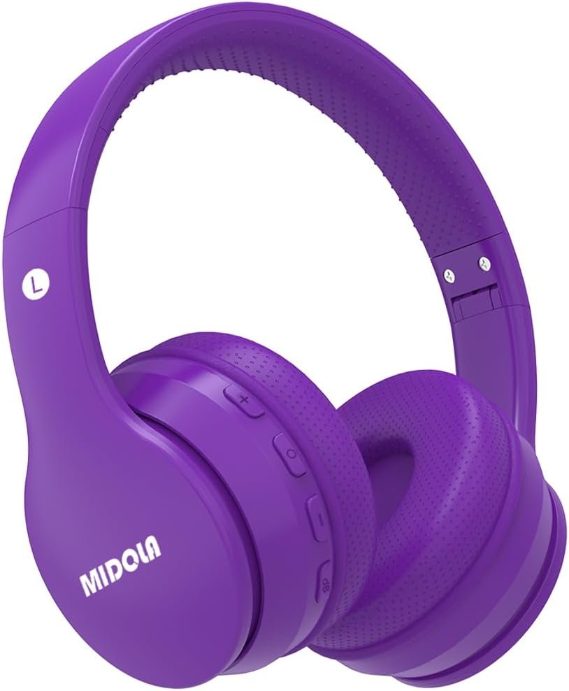Kids Bluetooth Headphones Wireless 68 Hours,Safe Volume Limit 85/94dB | Adjustable Headband Foldable Over-Ear Lightweight Headsets for Toddler Girls Boys Tablet/iPad,HD Stereo,Built-in Mic,Purple