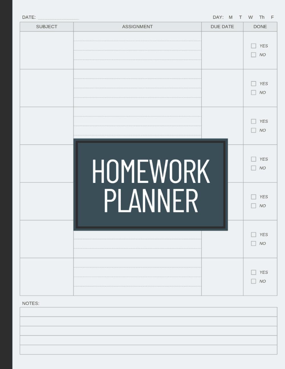 Homework Planner: Undated Assignment Notebook for Elementary, Middle/High School, and College Students