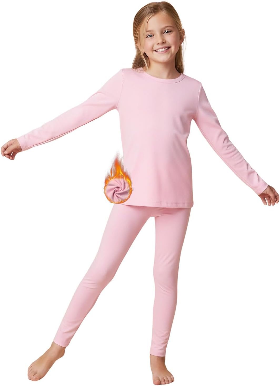 Girls Warm Thermal Underwear Set Kids Winter Base Layer Long Johns Sets for Cold weather/skiing