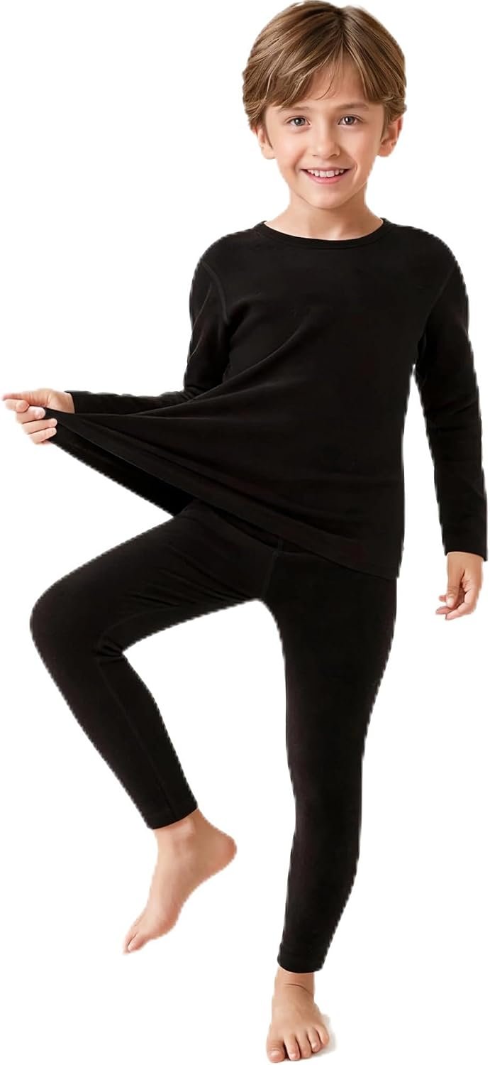 JZCreater Thermal Underwear for Kids, Boys Thermals Top & Bottom Set, Long Johns Underwear, Base Layer for Cold Winter/Skiing