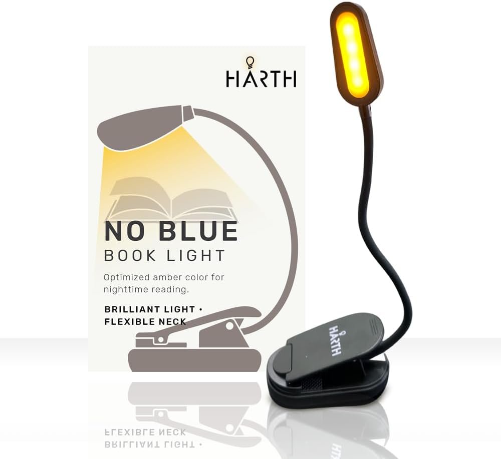 Clip on Book Lights for Reading at Night I 1200 mAh Rechargeable Reading Lights for Books in Bed I Led Clip Lights Book Lovers Gifts I Clip on Lamp Book Reading Light for Bed I Reading Lamps for Bed
