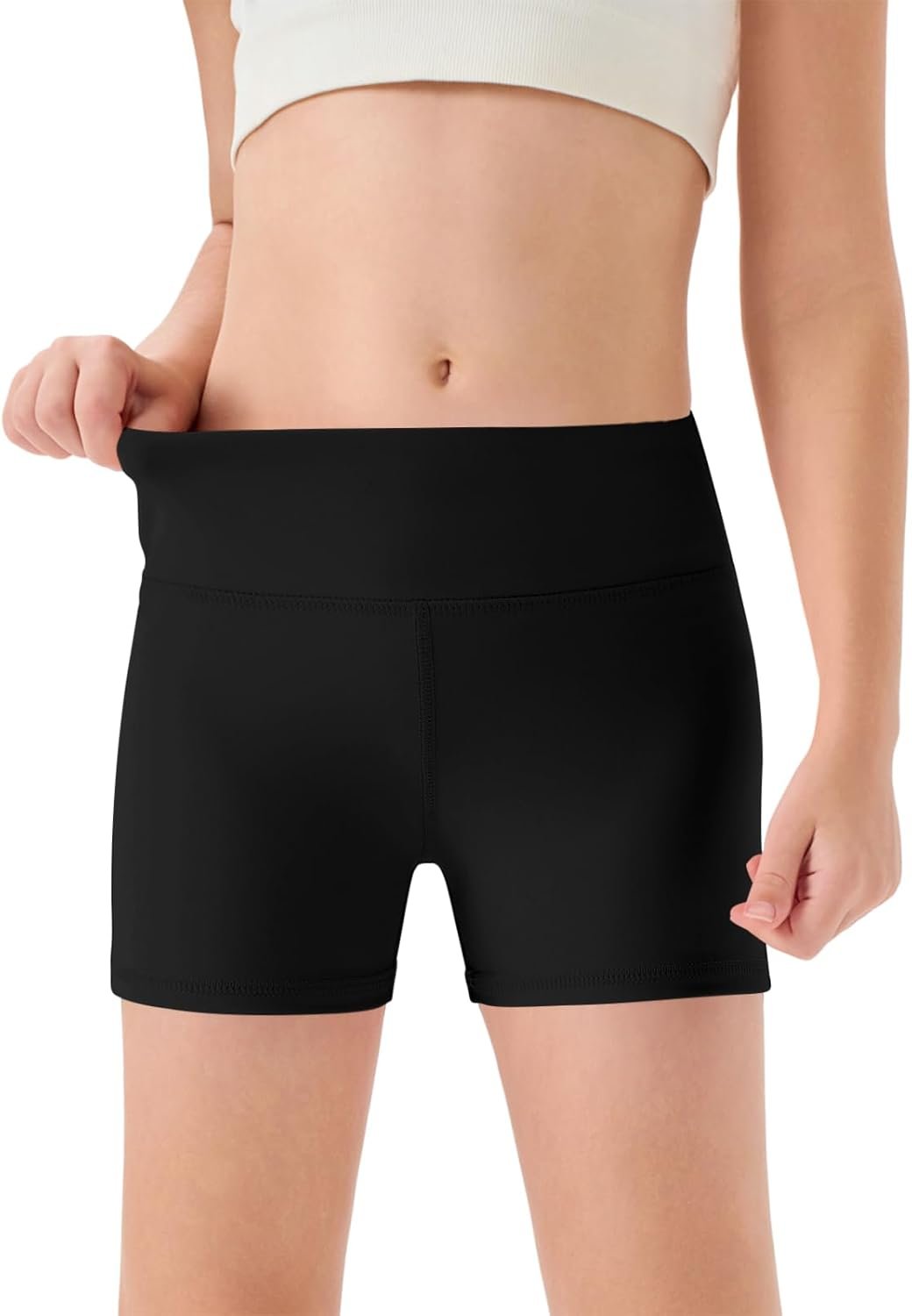 Haloumoning Girls Athletic Shorts Kids High Waisted Dance Biker Shorts | Toddler Girl Gymnastics Shorts, Soft Breathable Fabric, Cheer, Yoga, Running, Volleyball, Workout Shorts