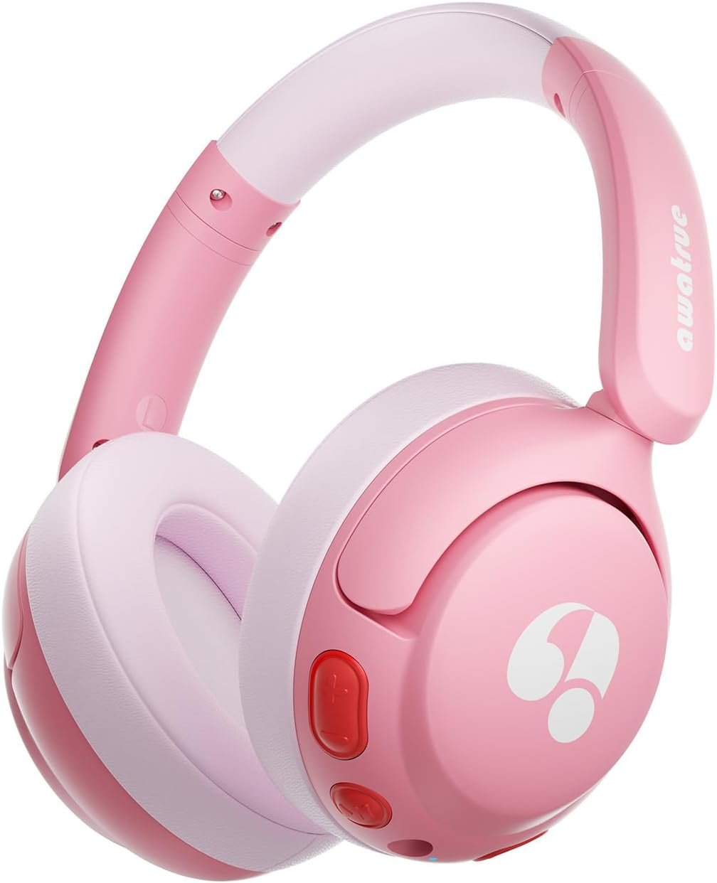 awatrue Kids Bluetooth Headphones, 85dB Volume Limiter, Pink HK02 | Foldable Wireless, Bluetooth 5.4, 75H Playtime, Built-in Mic, for iPad & Travel