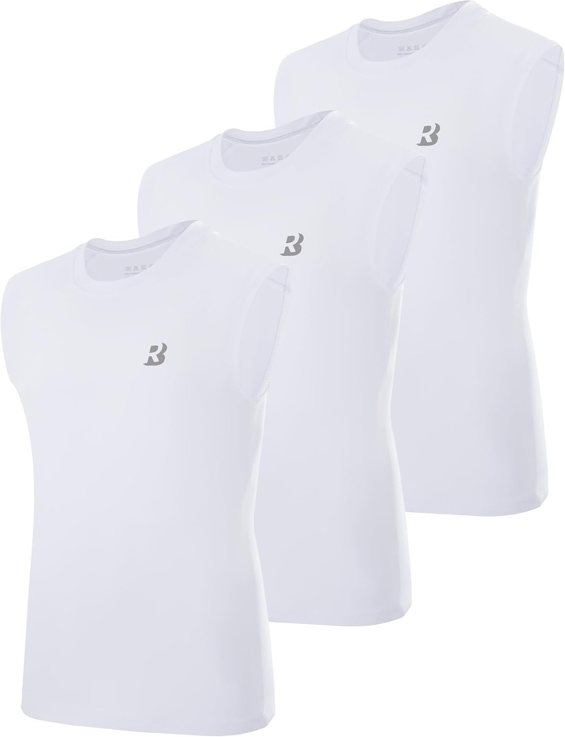 Roadbox Boys Youth Sleeveless Compression Shirt, Quick Dry Kids Football Undershirt, Athletic Soft Tank Tops Sport Basketball