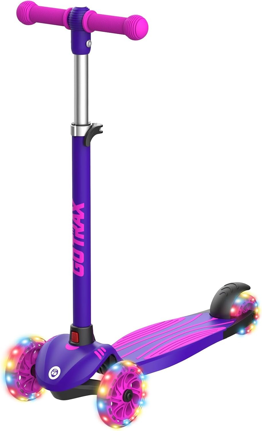 Gotrax KS1 Kids Kick Scooter, 3 Wheels for Boys & Girls 2-8, Gifts | LED Light-Up Wheels, 3 Adjustable Handlebar, Easy Assembly, Lightweight, Wide Anti-Slip Deck, Lean to Steer, Max Load 110 lbs
