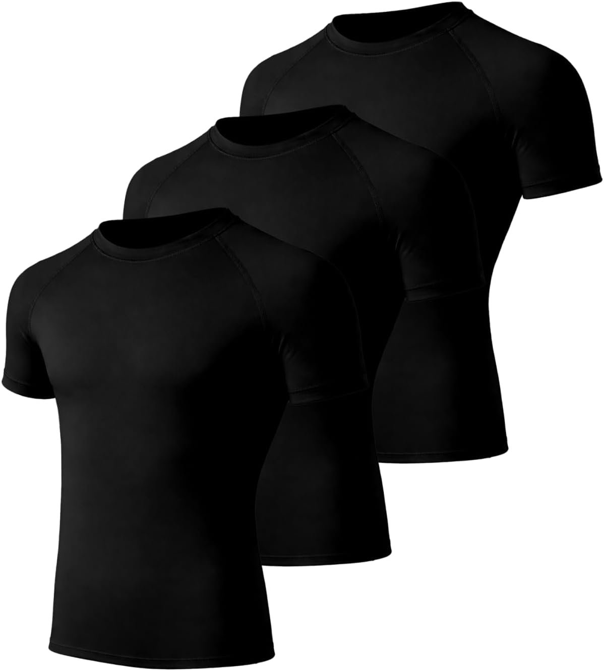 3 Pack Boys’ Quick Dry Compression T-Shirts Short Sleeve, Kids Athletic Sports Base Layer Undershirts