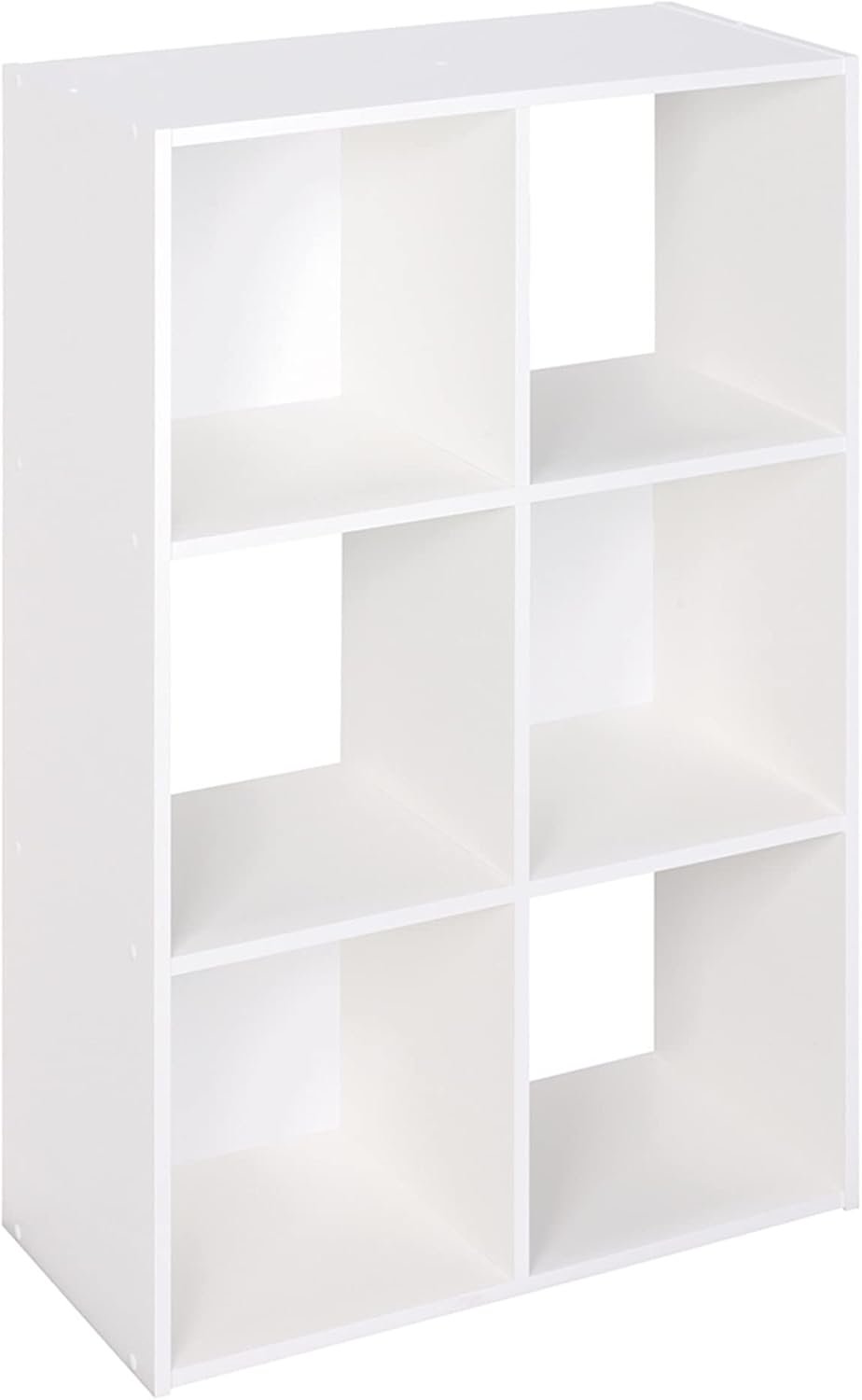 ClosetMaid Cubeicals 6 Cube Storage Shelf Organizer Bookshelf, Stackable, Vertical or Horizontal, Easy Assembly, Wood, White Finish | Stackable Hardware for Office, Home and Closet, White
