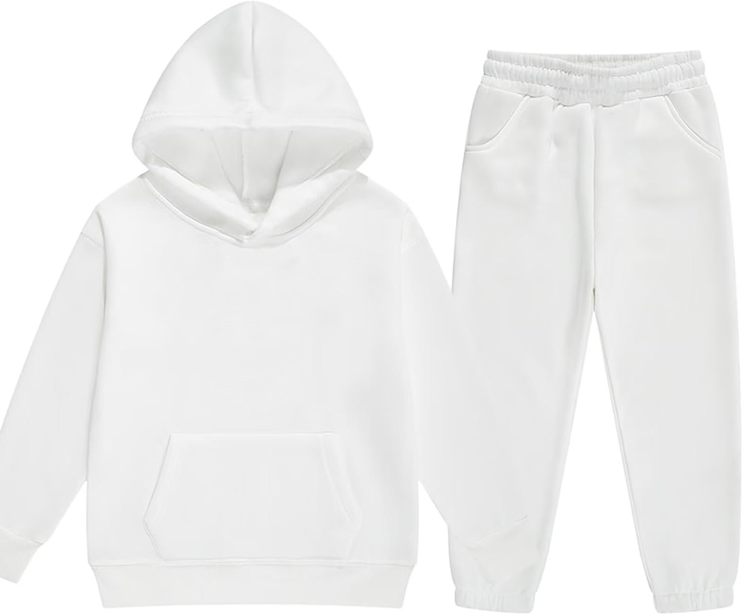 DHSPKN Girls Boys 2 Piece Tracksuit Athletic Sweatsuits Sets,2-13Years | Brushed Fleece Sport Hooded Sweatshirt and Jogger Sweatpants Clothing Sets for Kids Teen Halloween Christmas costumes