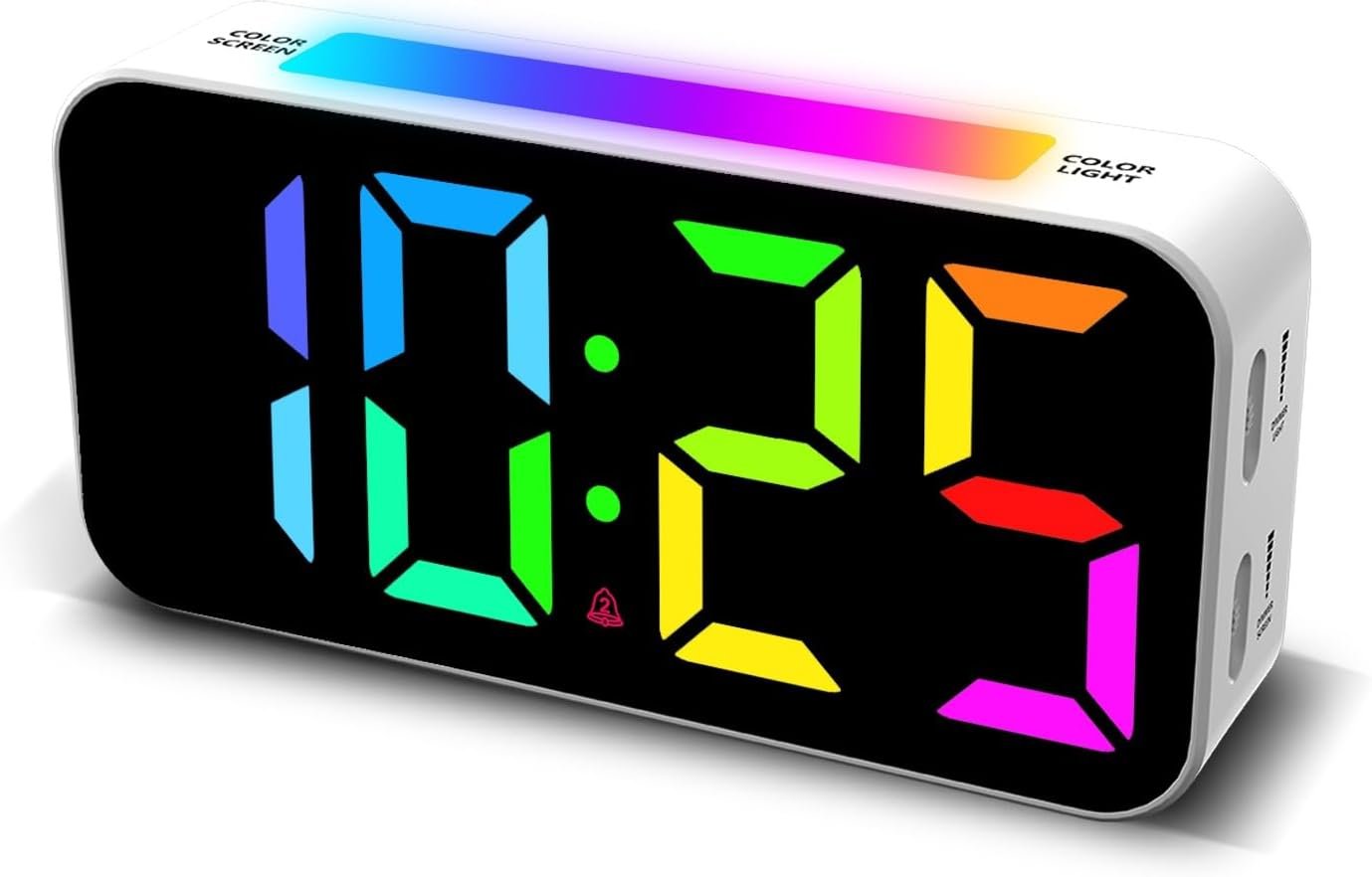 Topski Loud Alarm Clocks for Bedrooms Heavy Sleepers, Digital Bedside Clock with Night Light, Large Display, Dual Alarm, Snooze, Dimmable for Kids Teens Boys Girls