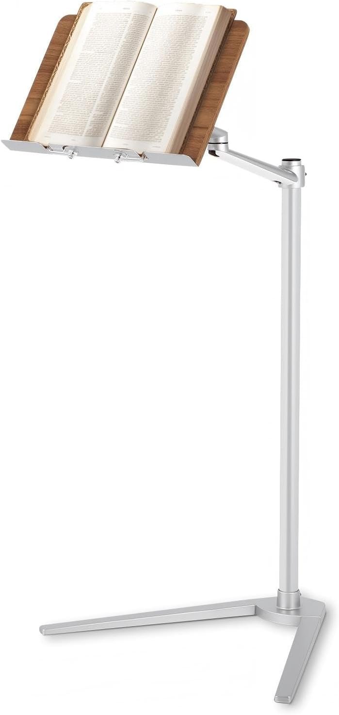 Book Stand for Reading, Multifunctional Book Stand with Wooden Platform | Elastic Book Clip, Suitable for Holding Books, Laptops, Tablets, Mobile Phones, Projectors