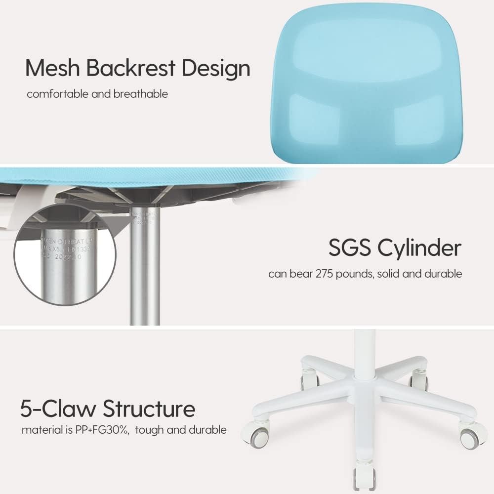 Kids Desk Chair, Height Adjustable Kids Chair. Ergonomically Designed. Suitable for 4~12 Years Old Child, Light Blue