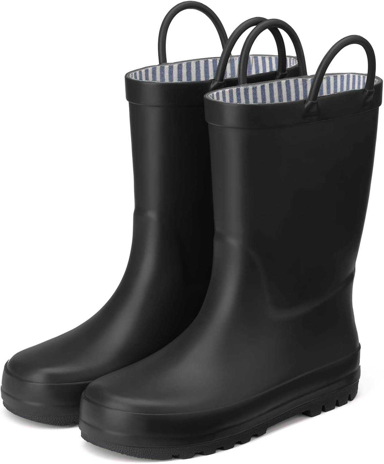 HISEA Rubber Rain Boots for Toddlers and Kids Boys Girls – Lightweight Waterproof Rain Shoes with Easy-On Pull Handles, Non-Slip