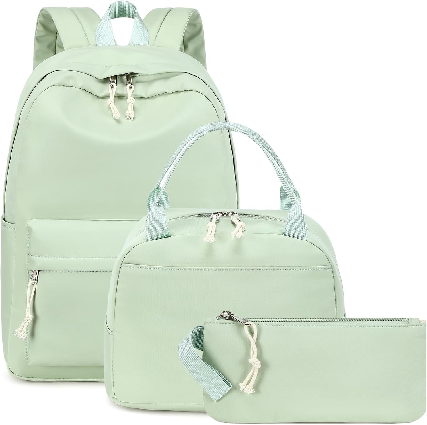 Bluboon Teen Girls School Backpack Kids Bookbag Set with Lunch Box Pencil Case Travel Laptop Backpack Casual Daypacks (Green set -3)