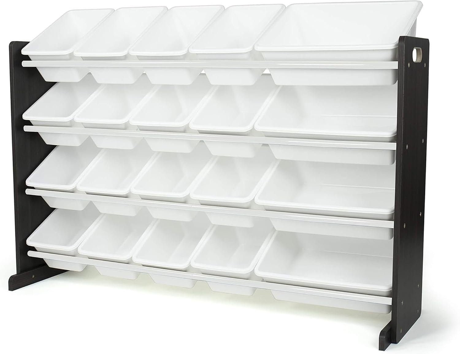 Humble Crew Toy Storage Organizer with 20 Removable Storage Bins for Kids Playroom, 4-Tier Toddler Toy Organization and Storage, Espresso/White