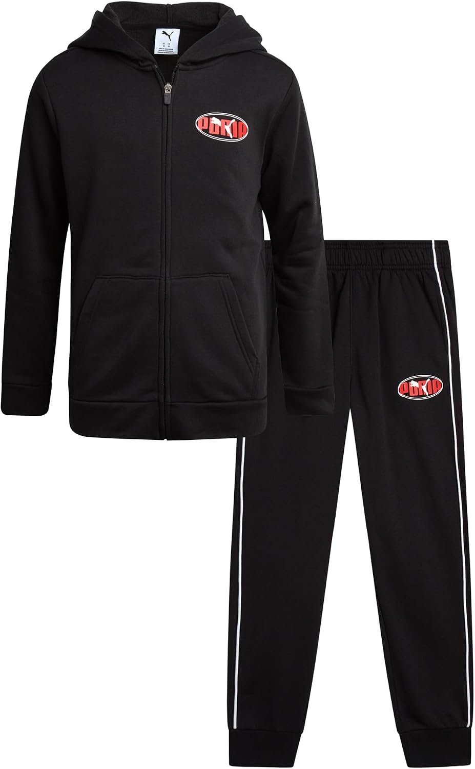 PUMA Boys 2 Piece Fleece Zip Up Hoodie Sweatshirt & Jogger Set (Sizes 8-16) | Cozy Soft Warmth, Comfortable Athletic Fit, Great for School, Sports & Everyday Play, Easy Machine Wash