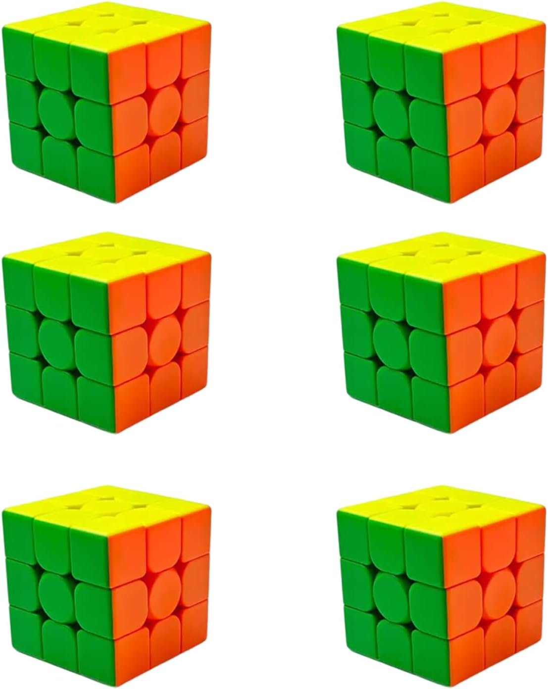 3×3 Speed Cube Set | 6 Pack Speed Cube Bulk Magic Cube Set, School Classroom Prize for Students Birthday Party Favors Stocking Stuffers Gifts for Kids Teens Adults(Stickerless)