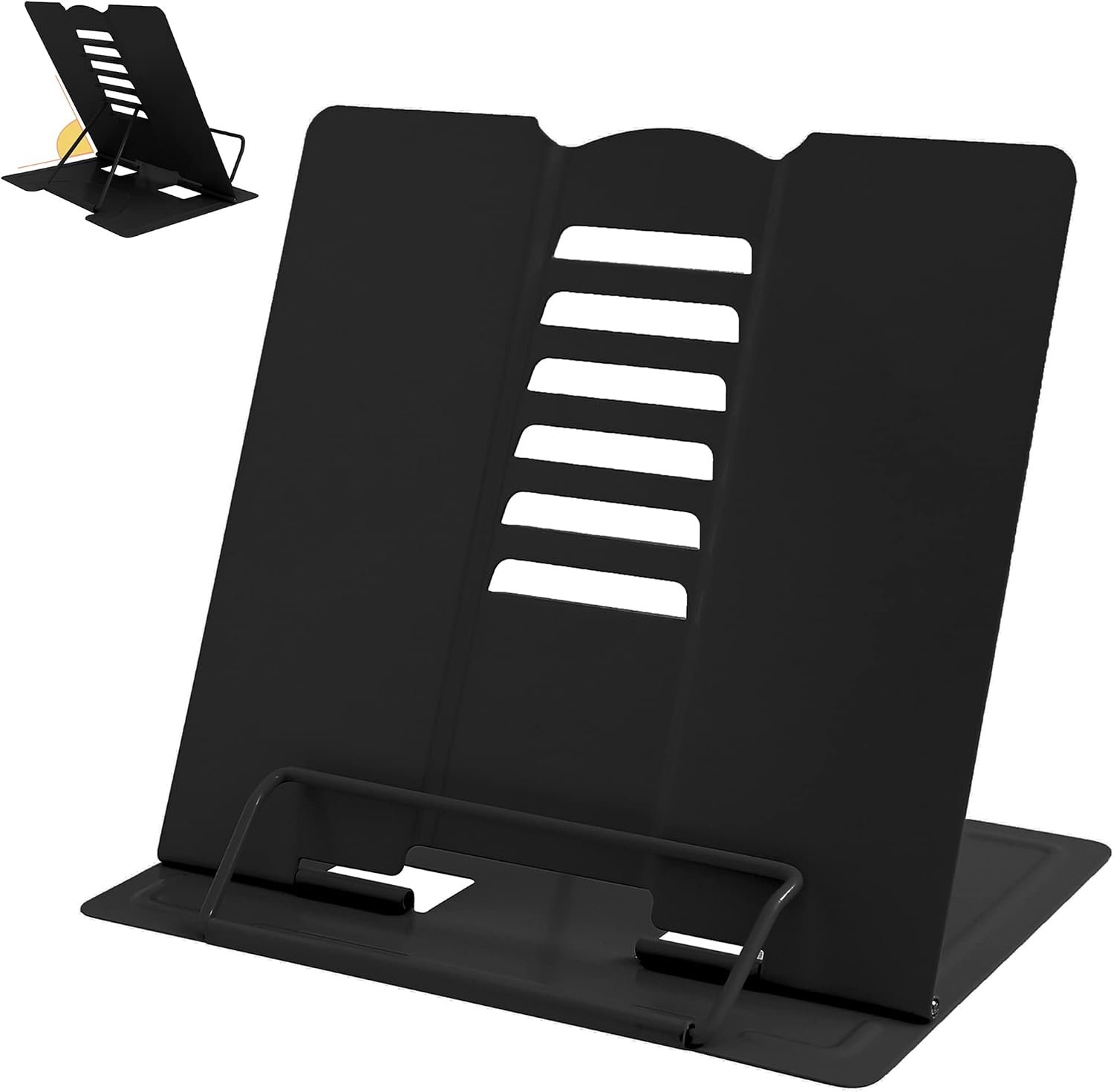 Camelmother Metal Book Holder Adjustable Book Stand for Reading | Portable & Sturdy For Textbooks Cookbooks Sheet Music Papers Study