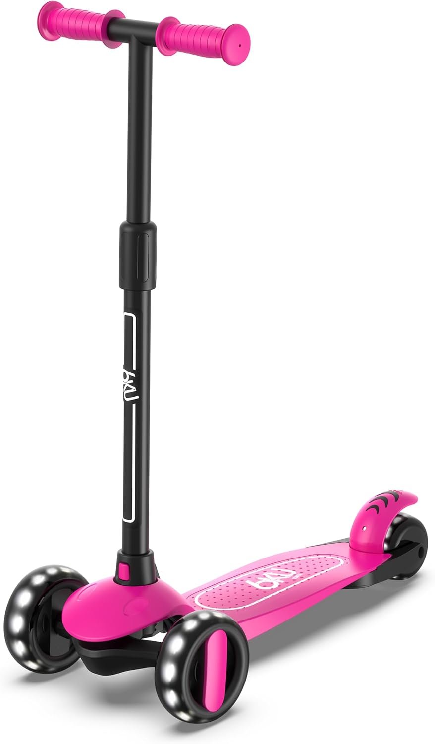6KU Scooter for Kids Ages 3-10 with Flash Wheels, Kids Scooter 4 Adjustable Height, Toddler Scooter Extra-Wide PU LED Wheels, 3 Wheel Scooter for Kids for Girls & Boys Learn to Steer…