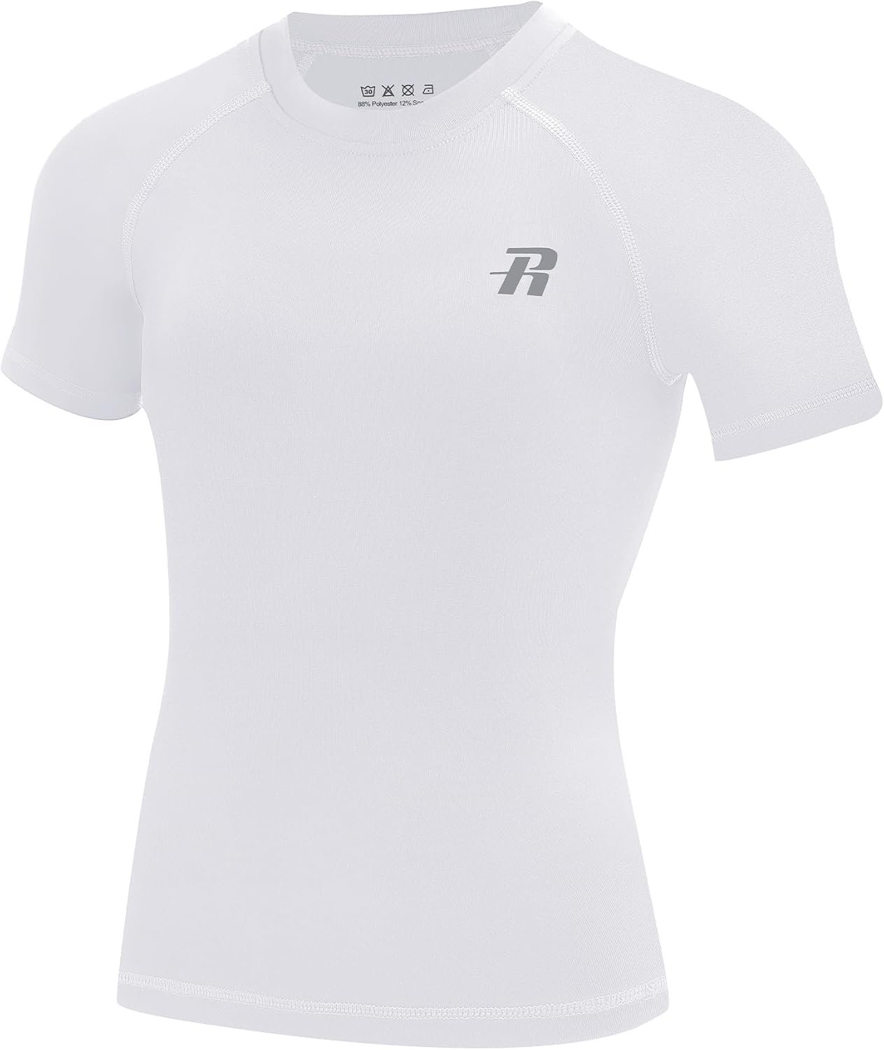 Runhit Boys Compression Shirt Short Sleeve Youth Basketball Undershirt Kids Quick Dry Athletic Base Layer T-Shirt