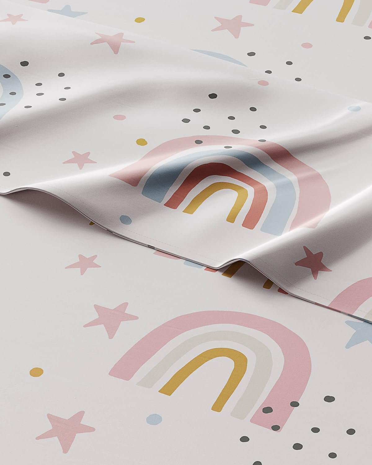 Kids Twin Size Bed Sheet Set – 3 Piece Kids Loft Bed Sheets – Rainbow Star Theme Bedding – Soft, Cute and Cozy – Breathable and Machine Washable – Colorful Bed Set for Boys, Girls, Teens & Toddlers | Rainbow Sparkles Themed Bedding, Ultra-Soft, Cute & Cozy, Breathable & Machine Washable, Bed Set for Boys, Girls & Teens
