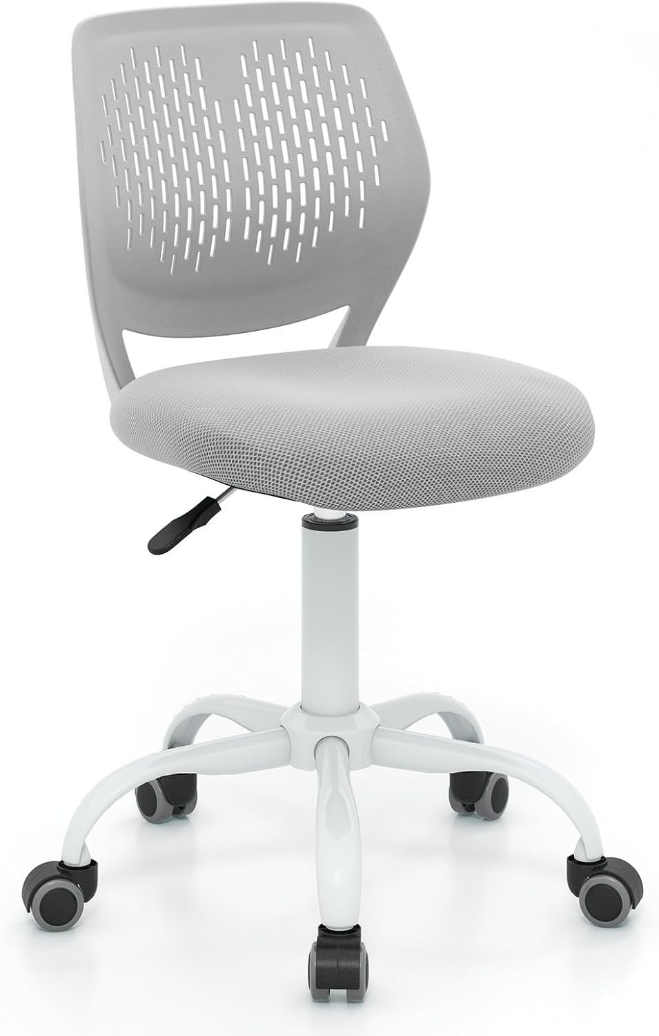 Giantex Kids Desk Chair, Adjustable Children Study Chair, Swivel Armless Mesh Task Office Chair, Computer Desk Chair with Adjustable Height & Lumbar Support (Grey)