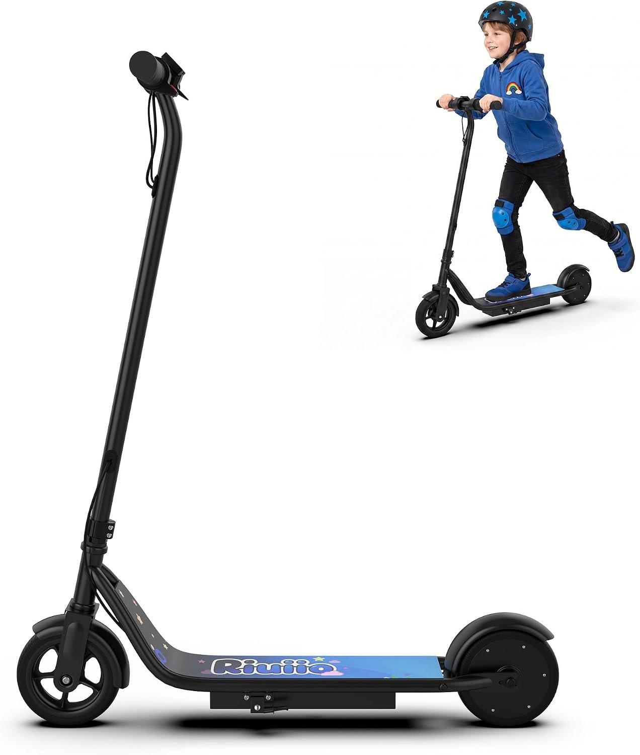 Electric Scooter for Kids, 250W Motor, 9 MPH Max Speed, LED Display, Dual Brake System, 6.5” Solid Tires, Lightweight E-Scooter for Kids Ages 6 to 14