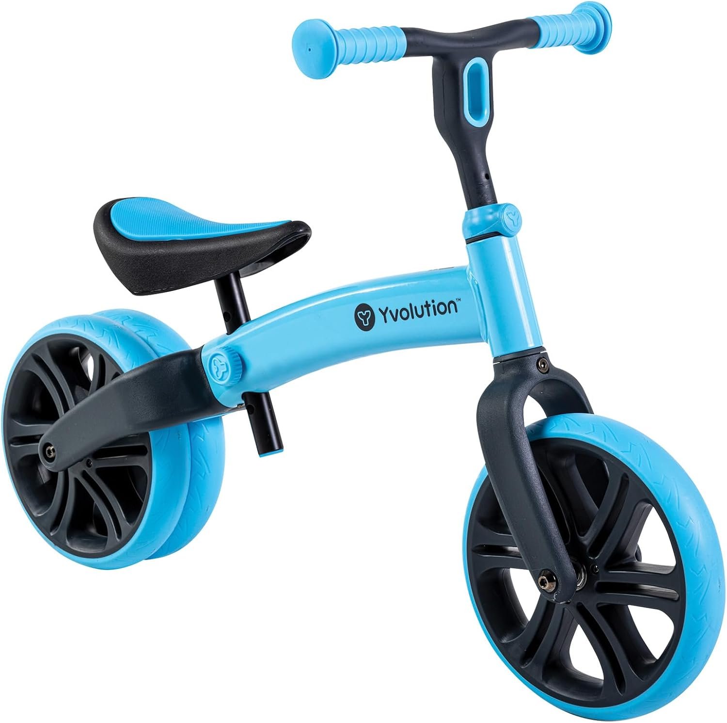 Yvolution Y Velo Junior 9″ Balance Bike – 2-in-1 No-Pedal Training Bicycle with Dual Rear Wheels, Adjustable Seat & Handlebar – Ages 18 months to 3 years, Max Weight 44 lbs