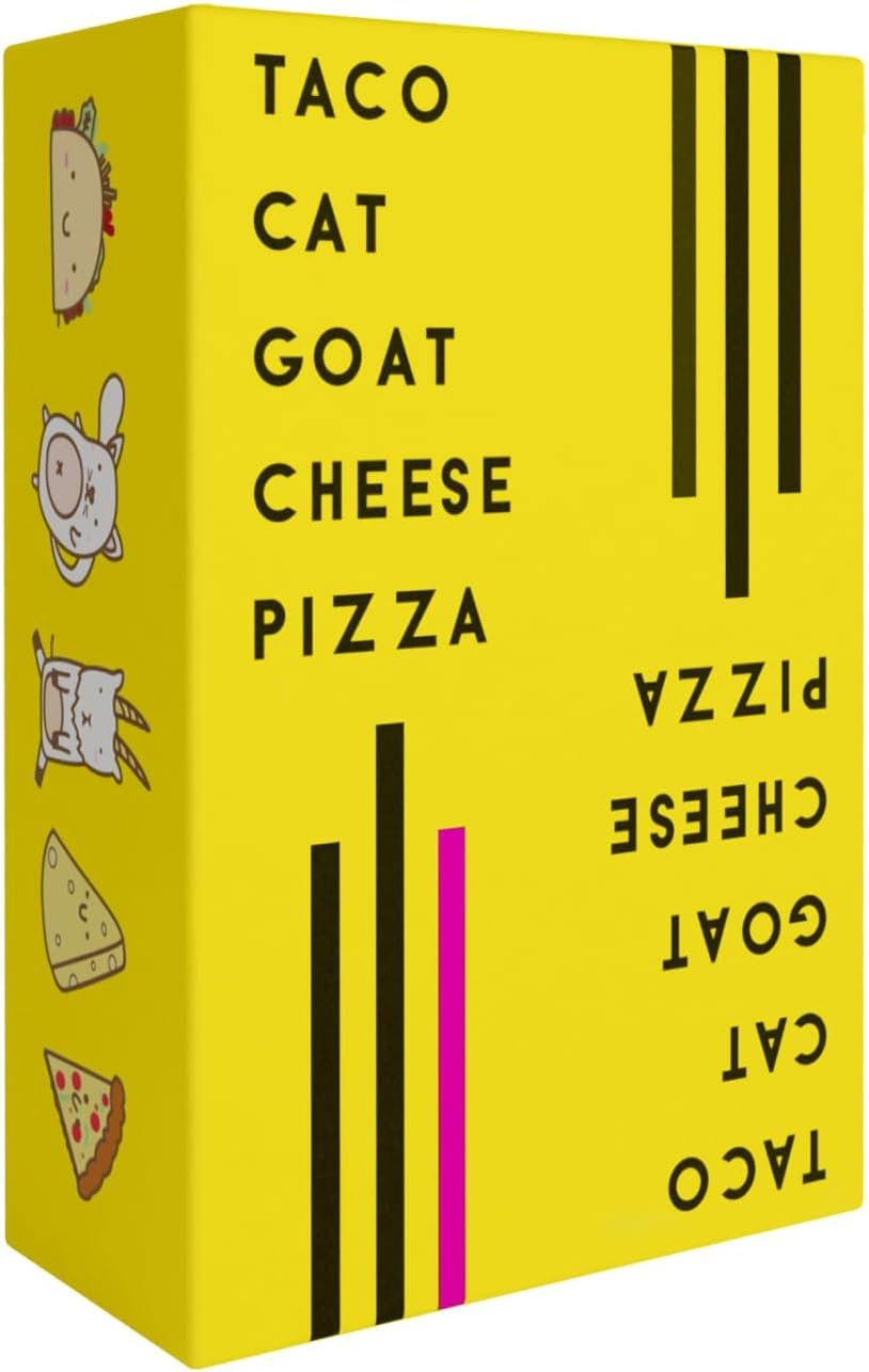 Taco Cat Goat Cheese Pizza Card Game by Taco Cat Games, Age 7+, 2-8 Players | 10 min rounds, Slap pile when word matches card, Action cards add twists, Builds reflexes, Fun for all ages