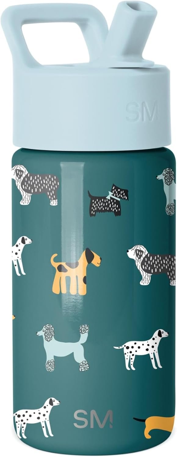 Simple Modern Kids Water Bottle & Toddler Cup | 14oz | Dogs | Insulated Stainless Steel Toddler Water Bottle, Kids Tumbler with Straw | Spill Proof for School, Girls, Boys | Dog Days