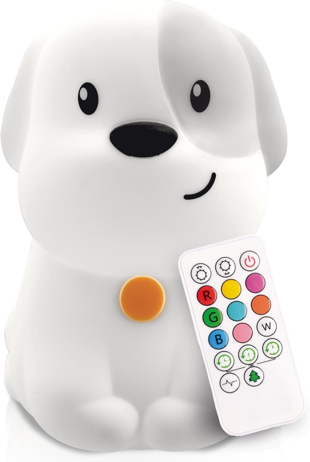 Lumipets Puppy Night Light with Remote, Squishy Silicone Lamp for Kids | Tap Control | Rechargeable 9-Color Changing Soft Glow | Nursery Nightlight for Kids | Portable Animal Nightlight | USB Cord