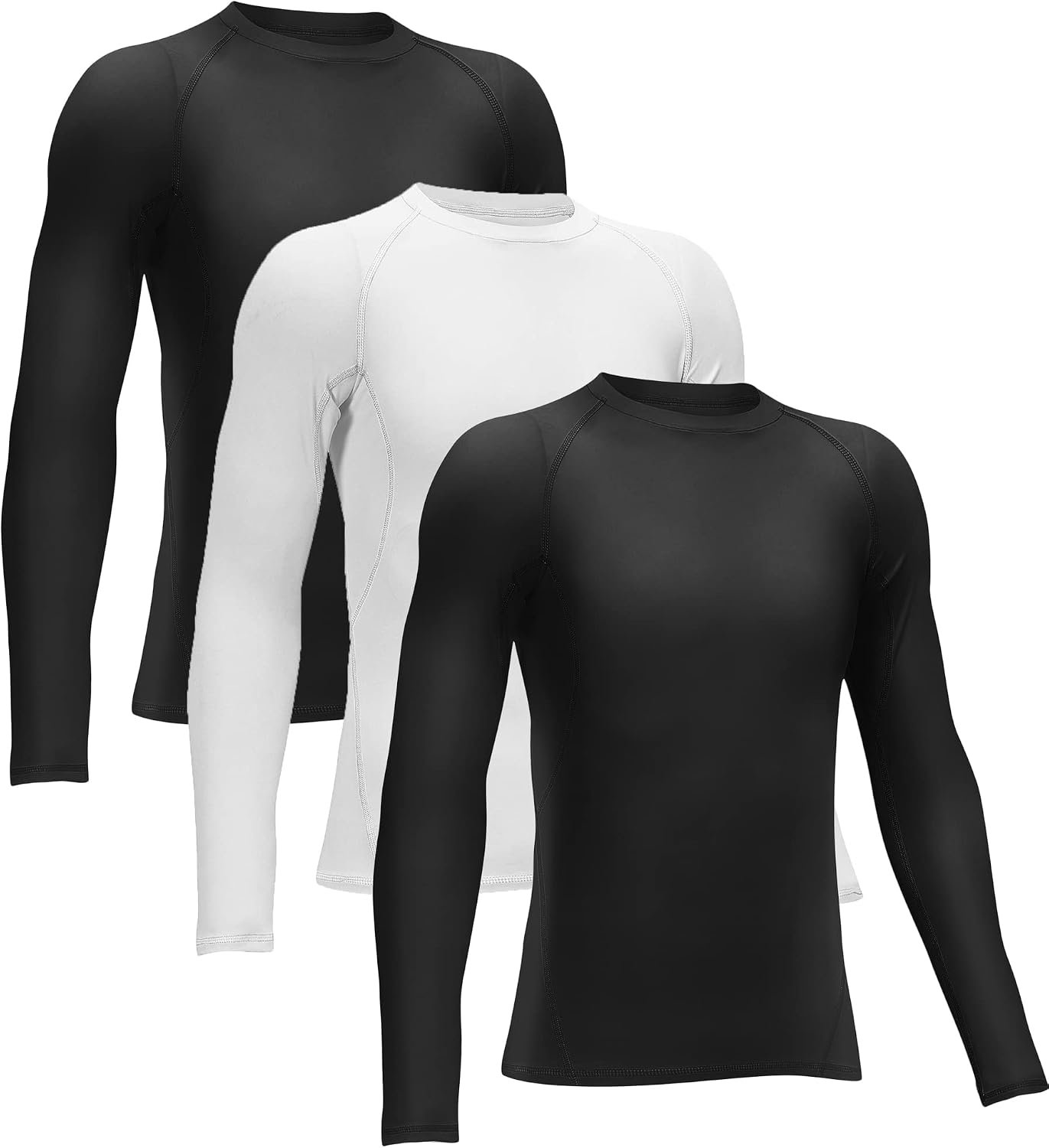 4 or 3 Pack Youth Boys’ Compression Leggings Tights Athletic Pants Sports Base Layer for Kids Cold Gear