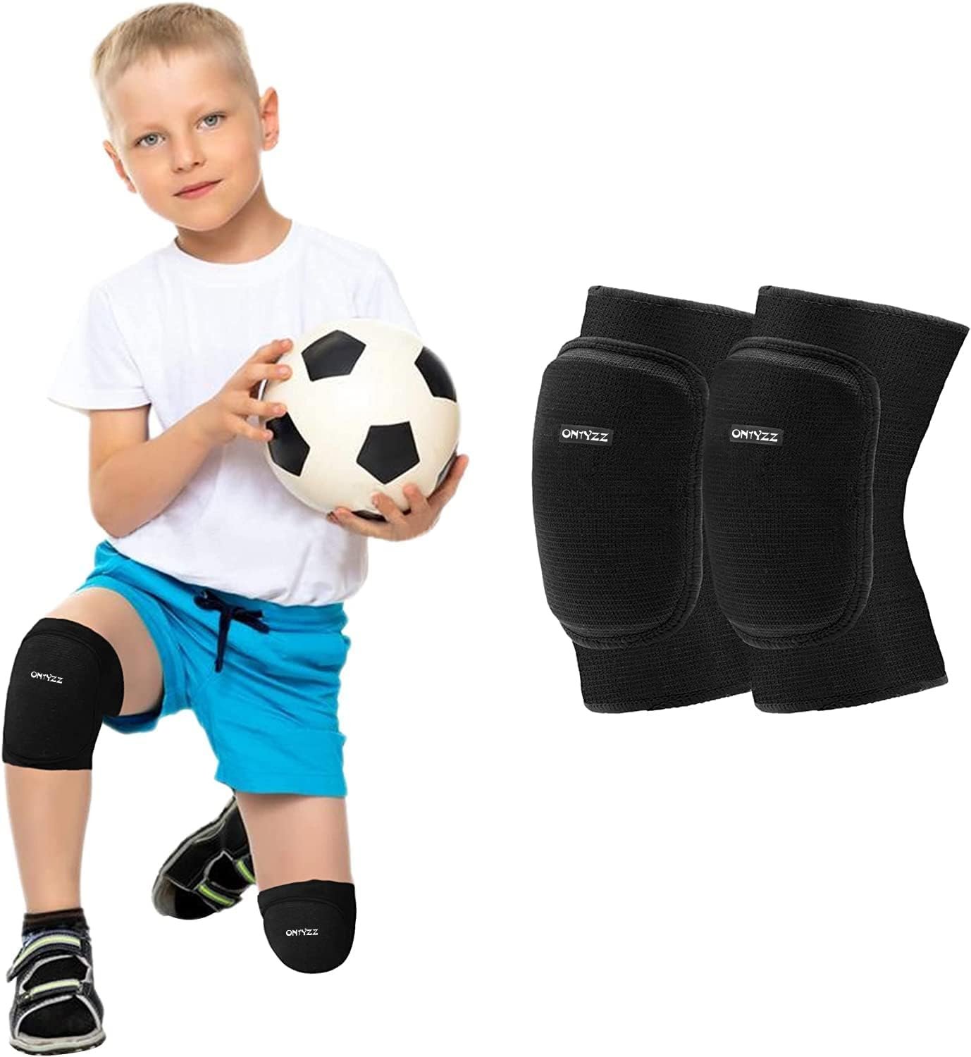 ONTYZZ Kids Knee Pads with Thicken Sponge Padding Breathable Stretchy Cotton Knee Pads Soft Knee Pads Guards Protective for Roller Skateboard Bike Scooter Outdoor Sports