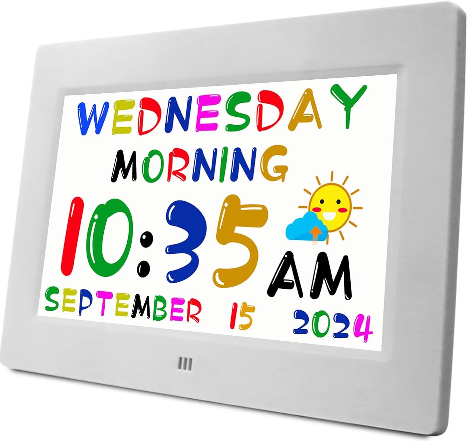 MASSII Digital Teaching Clock Talking Time, 24 Alarms Custom Reminders, Checklist to-Do List, Auto DST & Calendar Display, Sleep Trainer, Easy to Use for Kids Birthday Gift- White with Remote