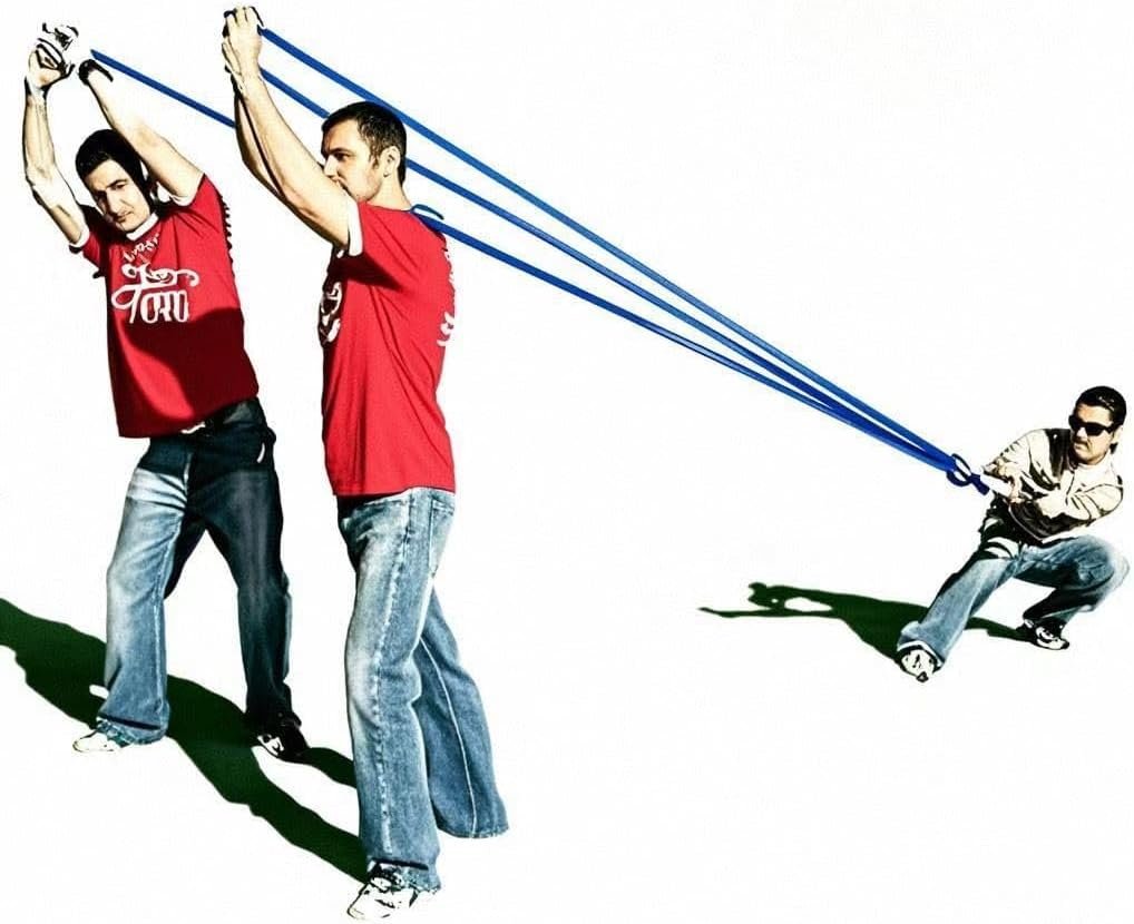 Water Balloons Launcher 500 Yard, 3 Person Gaint Slingshot | T Shirt Launcher, Heavy Duty, Football Potato Launcher, Giant Sling Shots for Adults