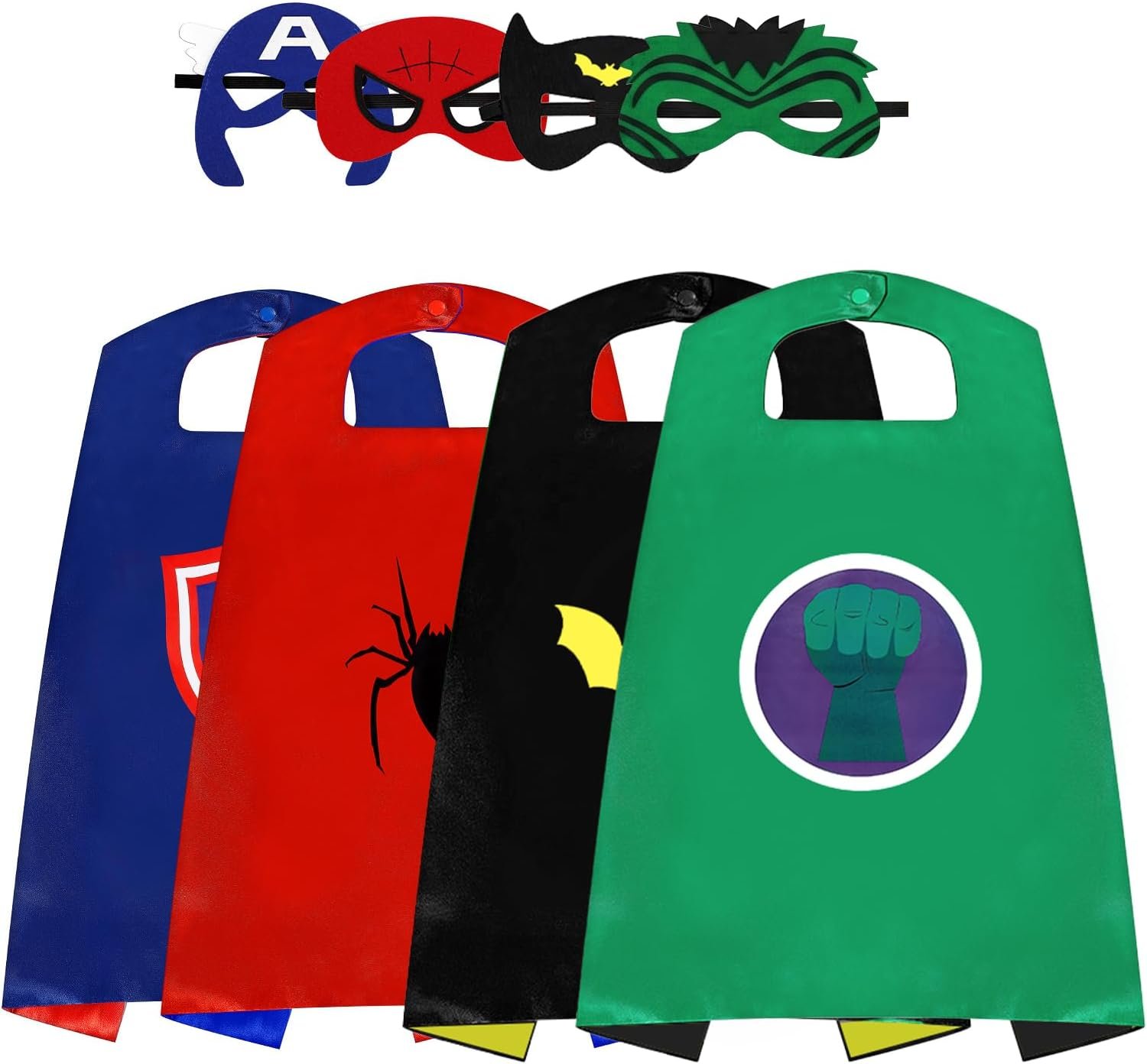 InPoTo Superhero Capes for Kids,Hero Capes and Masks Fit for 4-12years old boy and girls Dress up and Holiday Costumes.