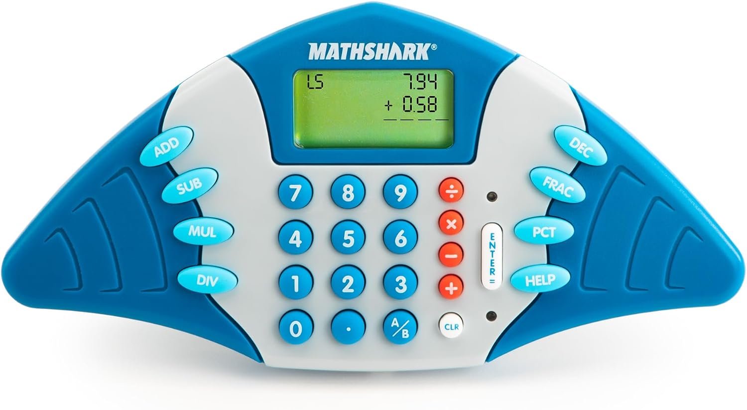 Educational Insights MathShark – Electronic Math Games for Kids Ages 6-8, Handheld Math Game, Addition and Subtraction Toys, Multiplication and Division Games for First Graders, Kids Learning Game