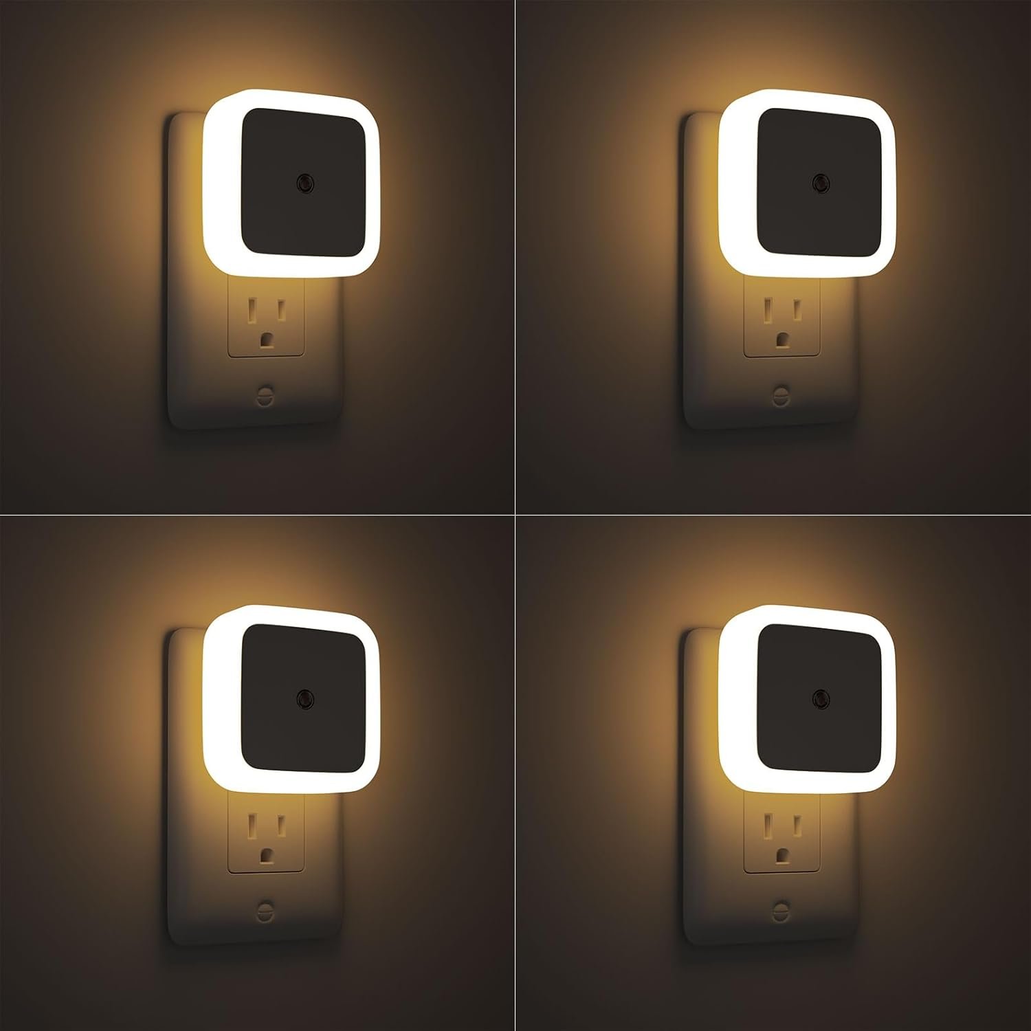 Sujeet Night Light, Night Lights Plug into Wall 4-Pack, Nightlight Plug in Night Lights, Dusk to Dawn Night Lamp Led Night Light for Bedroom, Bathroom, Hallway Warm White