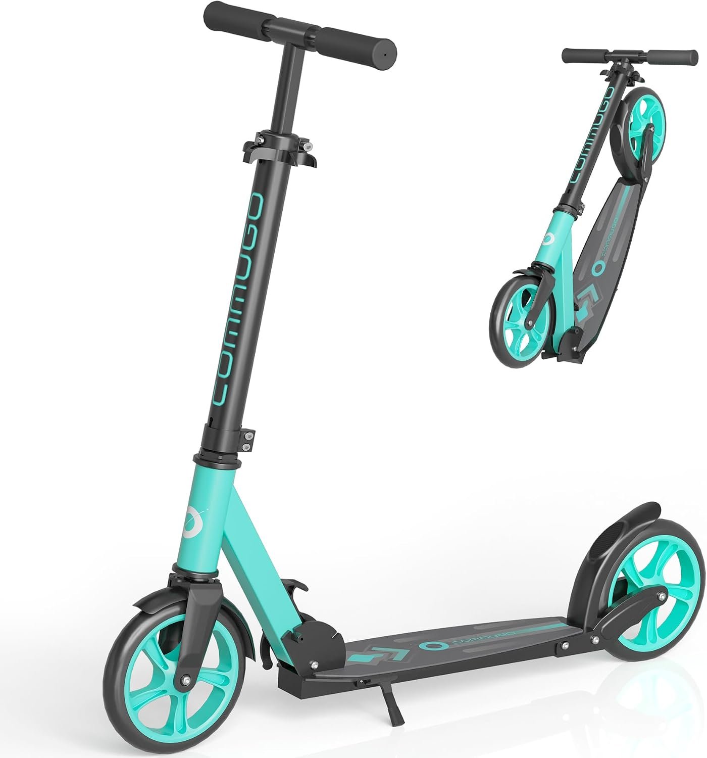 Foldable Scooter for 6+ Kids, Teens, Adults, Aluminum Alloy Frame, 240 LBS | 4-Level Height, CPSC certified, Lightweight 9.5 lbs with shoulder strap for easy carrying, 8″ wheels deliver smooth ride