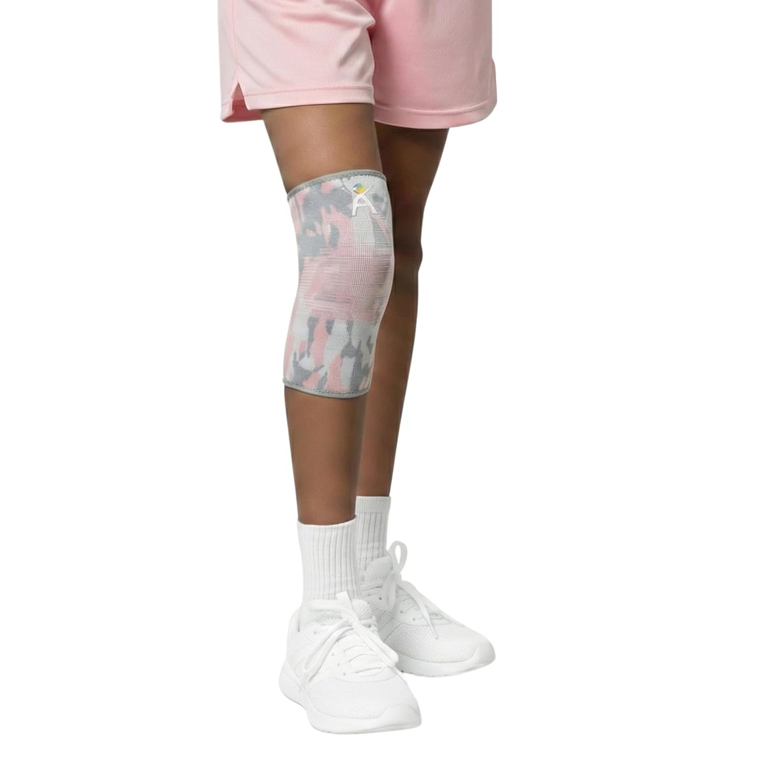 Kids Knee Brace Sleeve – Youth Knee Compression Support for Children | Knee Pain Relief & Sports Use – Boys & Girls Sizes for Basketball, Gymnastics, & Everyday Wear (1, Pink Camouflage, Small)
