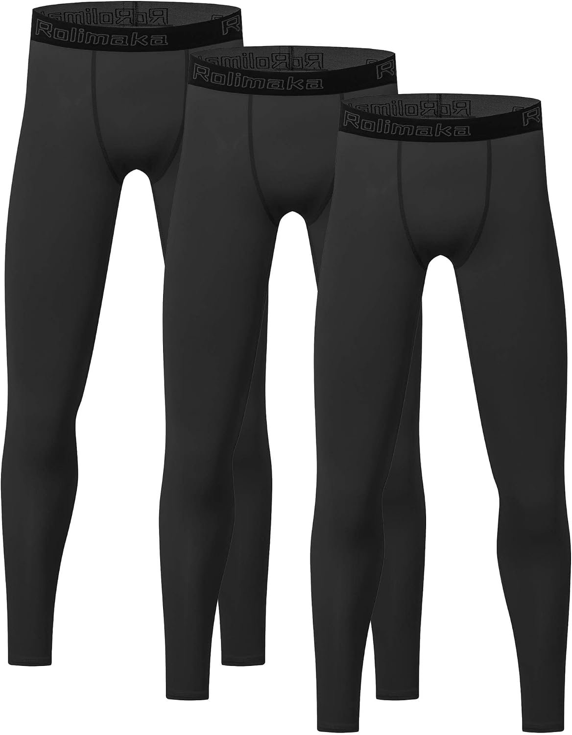 4 or 3 Pack Youth Boys’ Compression Leggings Tights Athletic Pants Sports Base Layer for Kids Cold Gear