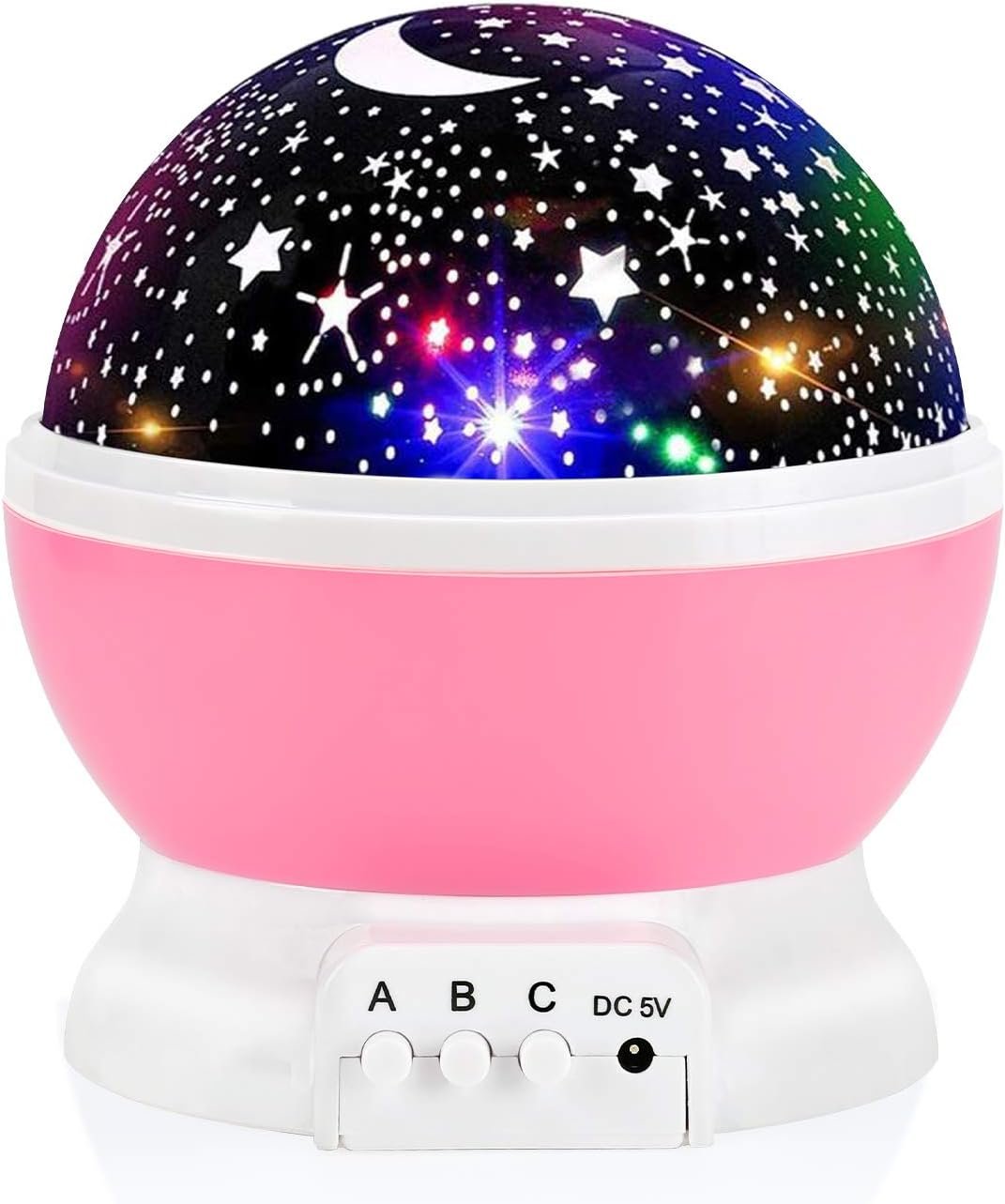 RICTLY Night Light for Kids, Kids Night Light Nebula 360 Degree Rotation – 4 LED Bulbs 12 Light Color Star Projector Changing with USB Cable, Romantic Gifts for Men Women Children