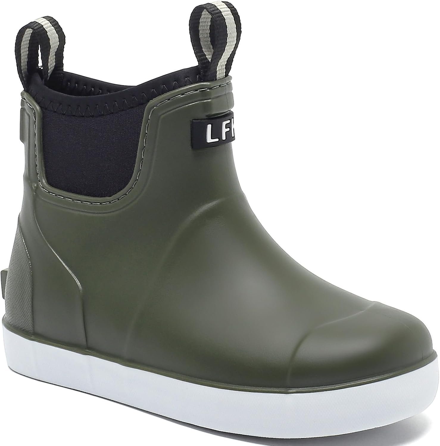 Boys Girls Rain Boots Kids Deck Boots with Anti-Slip Traction | Waterproof，Ankle Rubber Boots，Kids Footwear，Chelsea Booties，Water Shoes for Fishing,Camping,Garden,Outdoor Playing