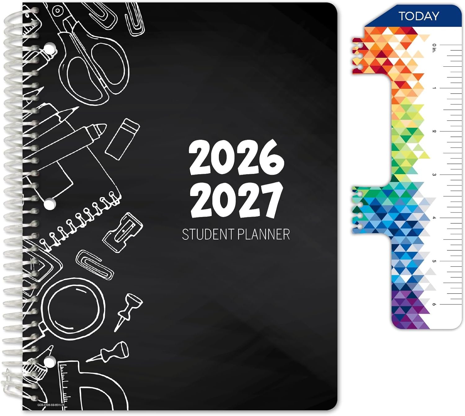 Global Datebooks 2026-2027 Middle & High School Student Planner 8.5″ x 11″ – Dated Weekly & Monthly Academic Planner with Ruler/Bookmark & Stickers, Ideal for Homework, Block Style, Doodles