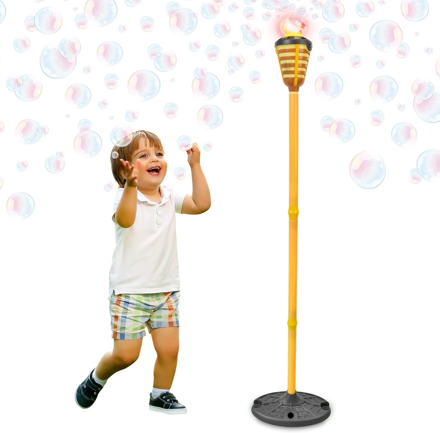 Maxx Bubbles Tiki Torch Bubbler – Bubble Machine – for Kids, Teens
