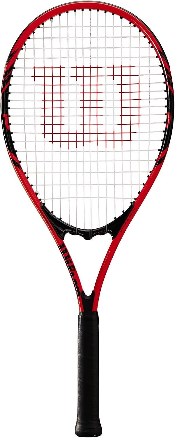 Wilson Federer Adult Recreational Tennis Racket – Grip Size 3 – 4 3/8″, Red/White/Black