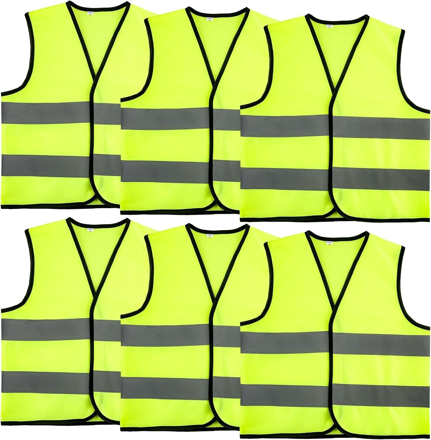 6 Pcs Kid High Vis Vest Reflective High Visibility Safety Vest with Reflective Strip for Kid Outdoor Activity